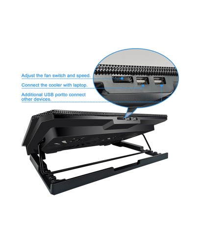 Dual fan lifting laptop radiator